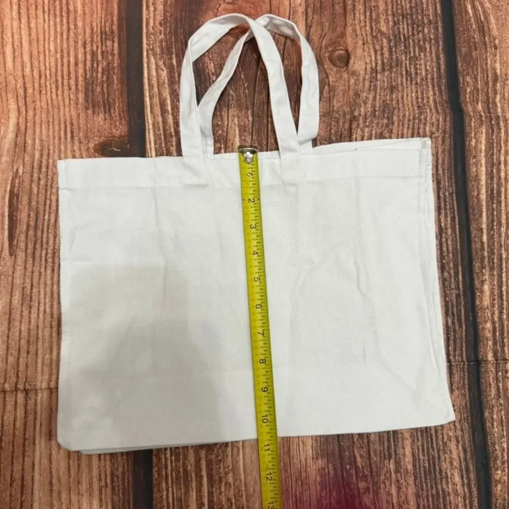 Gucci Tote Bag Womens Medium White Silver Logo Print Reusable Shopper